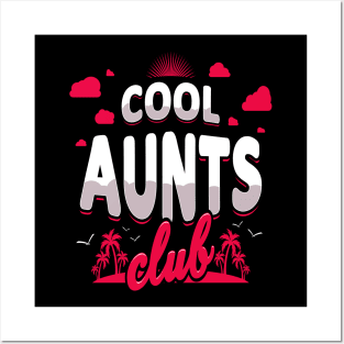 Cool Aunts Club Beach White Pink Posters and Art